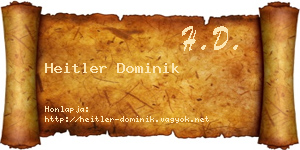 Heitler Dominik névjegykártya